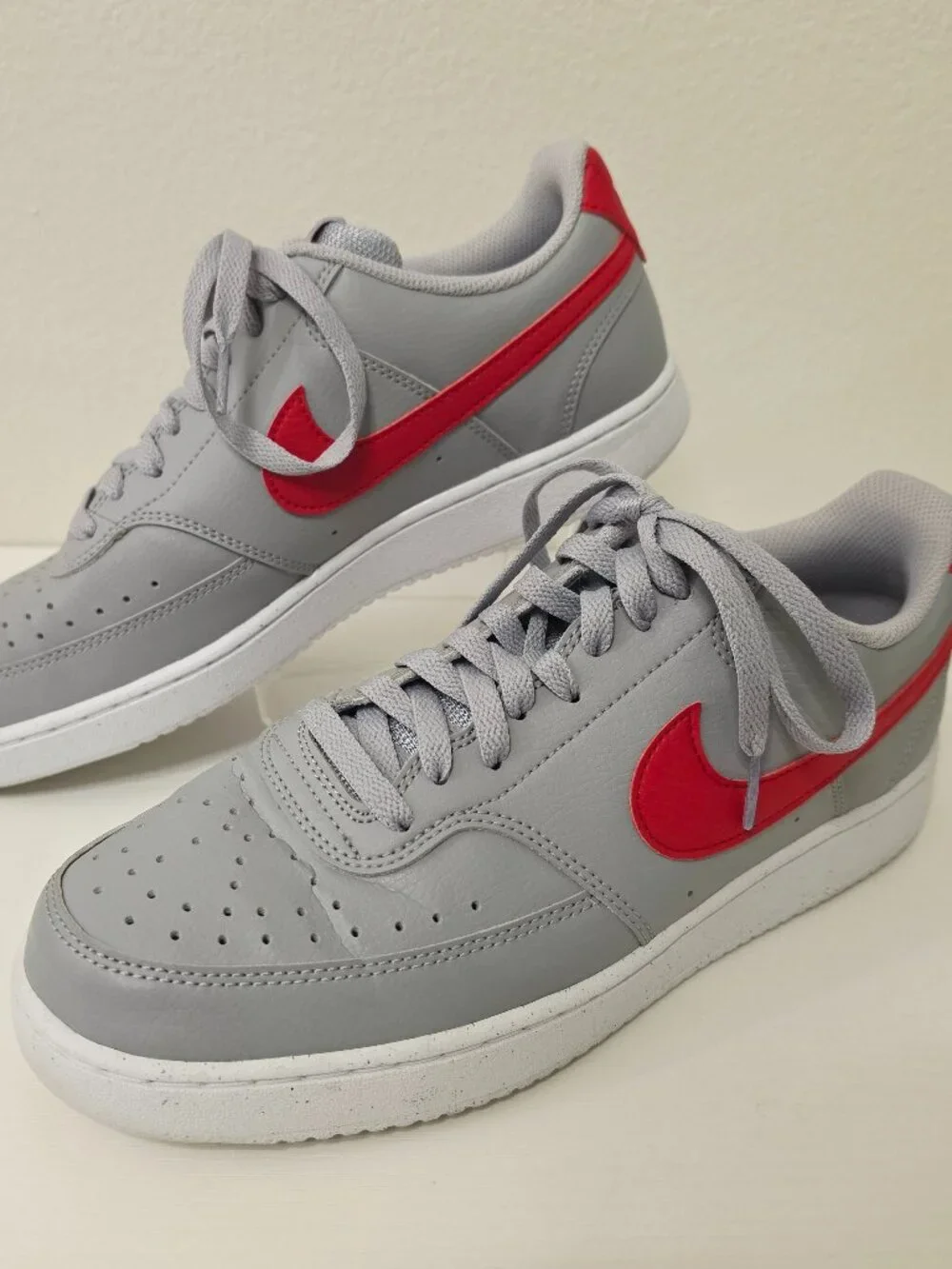 Nike Court Vision Lo NN Sneakers Men’s 9 Grey/White/University Red DH2987 004